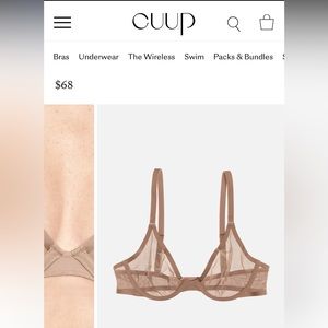 NWT Cuup Plunge Taupe 38D